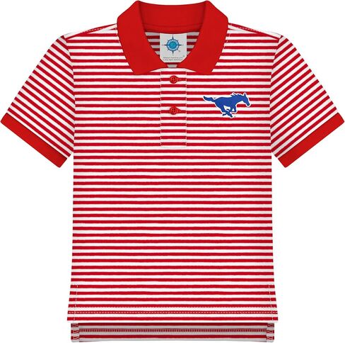 Creative Knitwear College Baby Striped Polo Shirt Short Sleeve - Team Logo, Multiple Colors, Unisex (2T-4T) in Kuwait