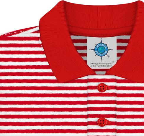 Creative Knitwear College Baby Striped Polo Shirt Short Sleeve - Team Logo, Multiple Colors, Unisex (2T-4T) in Kuwait