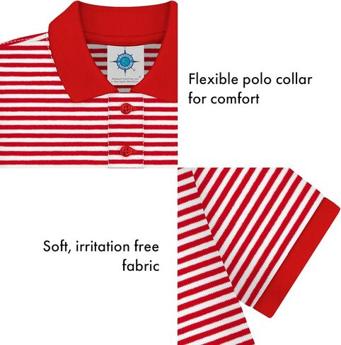 Creative Knitwear College Baby Striped Polo Shirt Short Sleeve - Team Logo, Multiple Colors, Unisex (2T-4T) in Kuwait