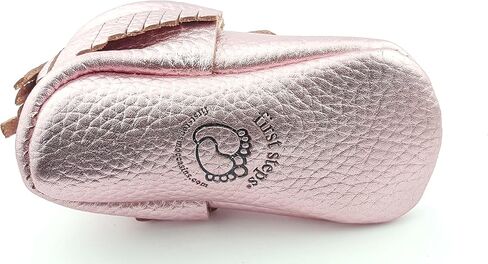 First Steps Kid's Premium Leather Moccasins, Metallic Gold 1 M US Infant in Saudi Arabia