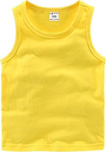 EISHOW Unisex Kids Toddler Baby Boys Girls Solid Tank Tops T-Shirts Cotton Undershirts Summer Sleeveless Vest Basic Tees in Saudi Arabia