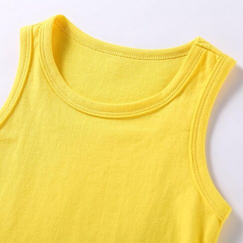 EISHOW Unisex Kids Toddler Baby Boys Girls Solid Tank Tops T-Shirts Cotton Undershirts Summer Sleeveless Vest Basic Tees in Saudi Arabia