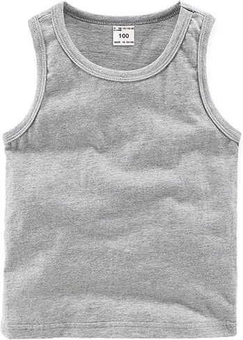 EISHOW Unisex Kids Toddler Baby Boys Girls Solid Tank Tops T-Shirts Cotton Undershirts Summer Sleeveless Vest Basic Tees in Saudi Arabia