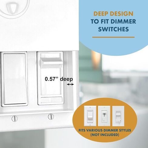 HomeStar Safety Light Switch Guard | Triple Rocker Style | Child Proof Light Switch Plate | Tamper-proof Switch Protection | Switch Lock Cover | 3D-Printed in Saudi Arabia