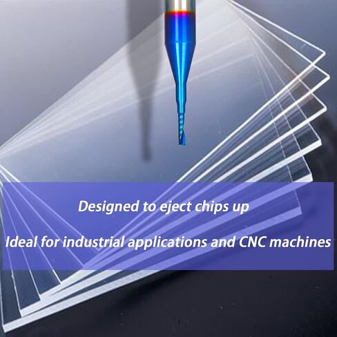 Ruhi UO110 O Flute Spiral Router Bit 1/8 Inch Cutting Diameter 1/4 Inch Shank with Coating Acrylic Metal CNC Milling Cutter in Kuwait