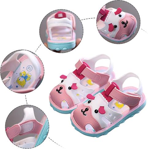 Infant Boys Girls Anti Slip Cartoon Dog Sandals for Outdoor Walking Summer Closed Toe Soft Sole Sport Sneakers in Saudi Arabia