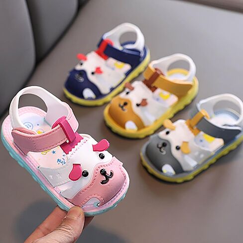 Infant Boys Girls Anti Slip Cartoon Dog Sandals for Outdoor Walking Summer Closed Toe Soft Sole Sport Sneakers in Saudi Arabia