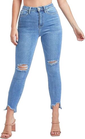 YMI Women's Junior Vintage Dream High-Rise Straight Ankle Jean in Saudi Arabia