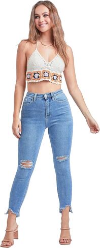 YMI Women's Junior Vintage Dream High-Rise Straight Ankle Jean in Saudi Arabia