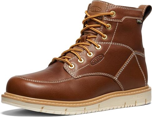 KEEN Utility Men's San Jose 6" Soft Toe Waterproof Wedge Work Boots, Tortoise Shell/Star White, 9.5 in Saudi Arabia