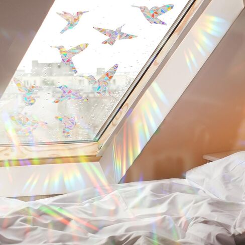 Bird Anti-Collision Window Stickers，Prism Window Cling，Electrostatic Rainbow Windows Stickers 、Used to Stop Birds from Hitting Windows (Bird -Style G) in Saudi Arabia