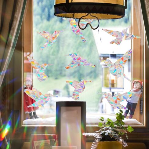 Bird Anti-Collision Window Stickers，Prism Window Cling，Electrostatic Rainbow Windows Stickers 、Used to Stop Birds from Hitting Windows (Bird -Style G) in Saudi Arabia