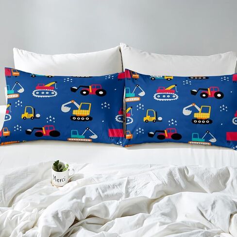 غطاء حاف كرتون Erosebridal Cover Twin for Boys Truck Bedding مجموعة للأطفال الصغار ، و Cofforder Cover Cover Cover Progldozer Set Bedding Bedding ، Navy. in Kuwait