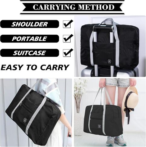 Travel Bag 12 Packes Carry on Luggage Foldable Duffel Bag Sports Gym Bag Water Resistant Nylon Travel Duffel for Men Women, Pink, Green, Blue, Red, Simplicity in Saudi Arabia