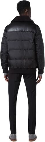 Andrew Marc Women's Mid-Length Hooded Dule with Patch Pockets Donohue Duel Zipper Front in Saudi Arabia