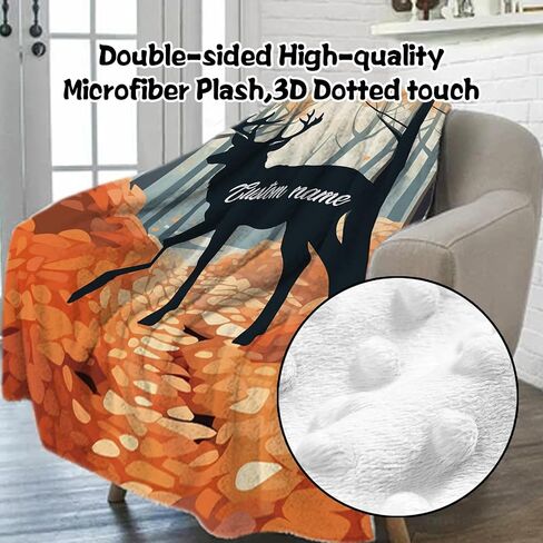 Custom Nursery Crib Bedding Set: Personalized Name 4 Piece Orange Sika Deer Design Baby Crib Sets for Baby Girls - Toddler Double Layer Blanket Set, Comfortable Crib Bed Sheets for Baby Toddlers in Kuwait