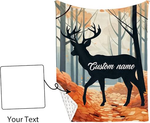Custom Nursery Crib Bedding Set: Personalized Name 4 Piece Orange Sika Deer Design Baby Crib Sets for Baby Girls - Toddler Double Layer Blanket Set, Comfortable Crib Bed Sheets for Baby Toddlers in Kuwait