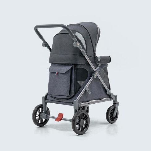 Familidoo Q1 Multi-Use Kids Wagon Stroller – Foldable, Lightweight & All-Terrain for Kids & Pets – 5-Point Safety Harness, Rain Cover & Compact Travel Design – Supports Up to 132 lbs (Ash Rose) in Saudi Arabia