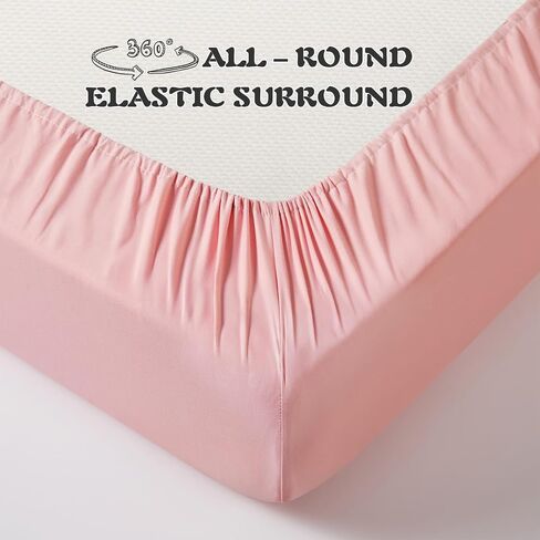 KKJIAF Toddler Sheet Set 3 Piece Includes a Flat Sheet, a Fitted Sheet and a Ruffle Pillowcase, Light Pink in Kuwait