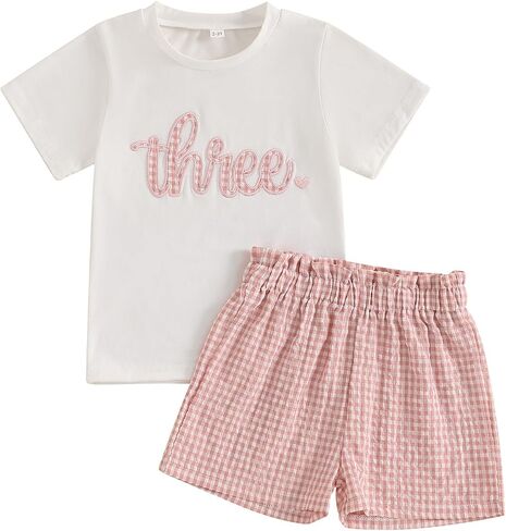 Amiblvowa Toddler Baby Girl 1st 2nd 3rd Birthday Outfit One Two Three Romper Shorts First 1 2 3 Year Old Smash Cake Clothes in Saudi Arabia