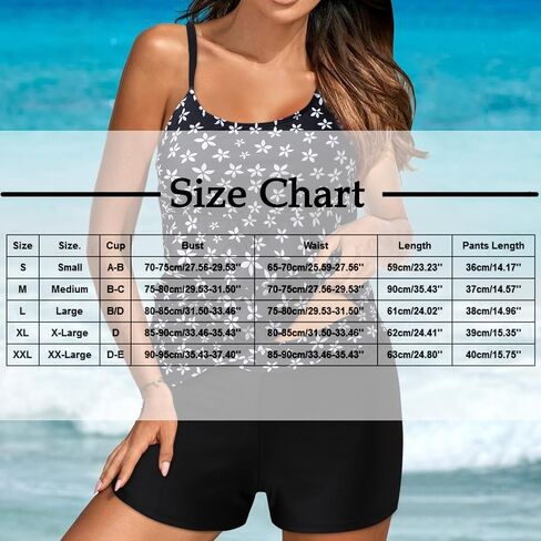 Fartey Womens Swimsuits Tankini من قطعتين طباعة استوائية بدلات الاستحمام البطن in Kuwait