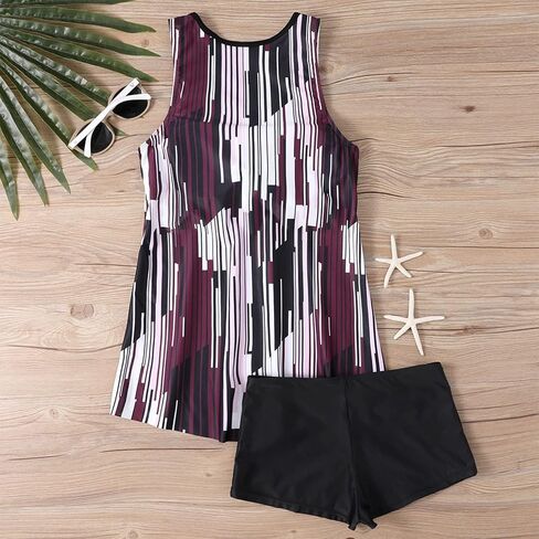 Women Two Piece Tankini Set Ruched Bathing Suit Tank Tops Swimsuit with Shorts (Available in Plus Size) in Saudi Arabia