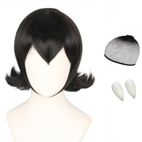 Women's Short Purple Curly Braid Witch Wig for Cosplay Sanderson Sisters Halloween Costume Party Wig