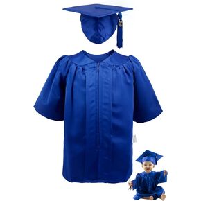 GraduationMall Baby Graduation Cap and Gown Set - NICU Graduate Outfit 0-18M, Soft Satin (5 Colors, S/M/L)