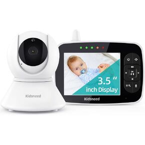 Baby Monitor - 3.5 inch Large Display Video Baby Monitor with Camera and Audio,Remote Pan/Tilt/Zoom, 1200 mAh Battery, Night Vision, Two Way Talk, Smart Temperature,Lullabies,960ft Long Range