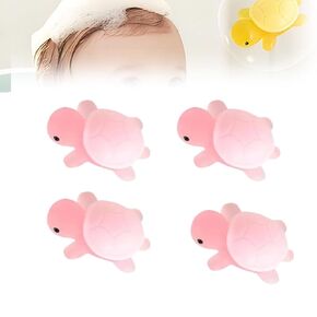Little Turtle Handmade Essential Oil Soap, 4PCS Cute Mini Turtle Moisturizing Bath Bar, Natural Fragrance & Gentle Cleanser for Hands & Face, Ideal Kids Gift & Home Hygiene (Yellow 4Pcs)