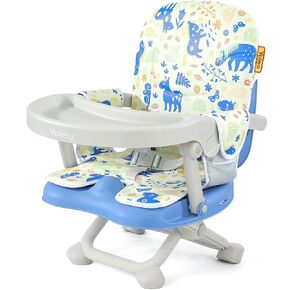 YOLEO Baby High Chair Booster Seat for Dining Table, Adjustable Height Travel Foldable High Chairs with Tray