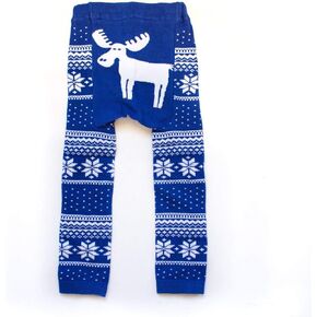 Doodle Pants Winter Blue Moose Cotton Legging