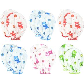 6 Pairs UnisexNAZHPOBaby No Scratch Assorted Mittens, 100% Cotton, Little Bear