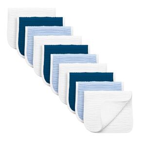 Synrroe Burp Cloths Large, Muslin Burp Cloths for Baby Girls and Boys, Pack of 10 Extra Absorbent and Soft Muslin, 6 Layers 20 by 10 Inches 100% Cotton (White 10 Pack)