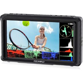 FEELWORLD FW568 PRO 6 Inch 1200nit High Bright Camera DSLR Field Monitor Custom 3D LUT Camera Monitor 4K 60Hz HDMI in Out Waveform Monitoring Lightweight