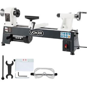 Benchtop Wood Lathe 10 "× 18" آلة مخرطة الخشب 5 سرعات متغيرة 500/750/1150/1800/3200 دورة في الدقيقة مخرطة الخشب المصغرة للأعمال الخشبية 1/2HP مخرطة خشبية متعددة الوظائف