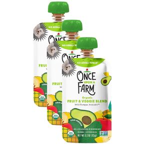 Once Upon a Farm Organic Fruit And Veggie Blend, Wild Rumpus Avocado, 3.2 Oz