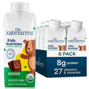 Kate Farms Organic Kids Nutrition Vanilla Shake ، 8G بروتين ، 27 فيتامينات ومعادن ، استبدال الوجبات ، خالية من الغلوتين ، غير المعدلة وراثيا ، 8.45 أوقية (12 حزمة)
