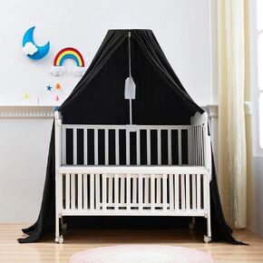 Mengersi Blackout Sleep Tent Crit Tent مع إطار المظلة للأطفال الصغار ، والسرد والحزمة N Play Bed Blackout Cover Baby Sleep Tent ، Travel Tent Canopy Portable Privacy Tent (Black)