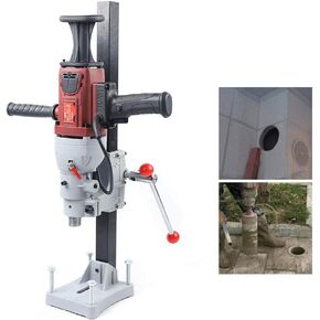 Diamond Core Drill Machine, 110V 2200W 1200r/min Diamond Core Drill Rig for Wet Dry Concrete Brick Block Drilling with Stand Tool