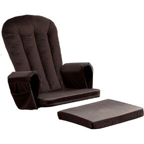 5PCS Soft Velvet Glider Rocker Replacement Cushions with Storage Side Pockets, Thickened & Supportive Glider Chair Cushions with Ottoman Cushion for Indoor Nursery Glider Rocking Chair, Beige