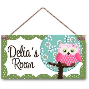 Personalized Name's Twin Boy Owls Love Stripes Forest Animals Door Sign Woodland Bedroom and Baby Nursery Kids Bedroom Wall Art
