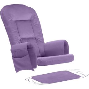 5PCS Suede Glider Rocker Replacement Cushions with Ottoman Cover Thicken Soft Rocking Chair Cushion Set for Indoor Nursery Glider Rocking Chair, Beige
