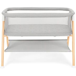 Newton Baby Bassinet & Bedside Sleeper with Mattress & Sheet - Ultra-Breathable & Completely Washable, Removable Dual-Layer Cover | Solid Birch Frame Adjustable Height & Infant Access Opening