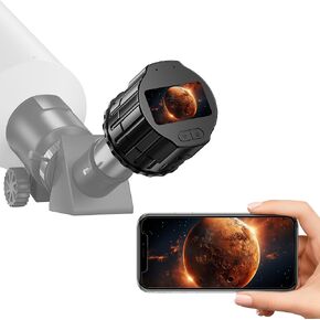 WiFi Telescope Camera Eyepiece, 64G Electronic Eyepiece Camera with 1.5" Screen, Astronomy Camera Fits to 28mm- 50mm Scopes, Perfect for Astrophotography, Birds Watching