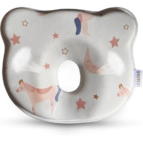 Memory Foam Baby Pillow,Cute Cartoon Bear Soft and Cozy Pillow, Breathable Bedding Set for Infants for Small Boys and Girls (Moon)