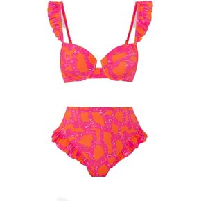 Catalpalev Women's Two Piece Swimsuit Floral Print High-Waisted Slimming Bikini Set Beach Swimwear Bathing Suit in Kuwait