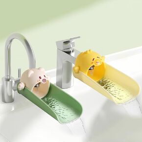 2 حزمة صنبور موسع للأطفال الصغار ، موسع مغسلة الأطفال للحمام ، المطبخ ، Easicuti Food Silicone Faucet Extension ، Extender Water Wath Water Fits Standard & Gososeneck