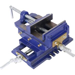 Transforms Drill Press with 5-Inch Cross Slide Vise, Heavy Duty Steel Clamps for Precision Woodworking and Metalworking, Blue