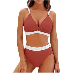 High Waisted Bikini Sets for Women Two Piece Swim Suits Shorts Padded Push Up Bathing Suits Tummy Control Swimsuits